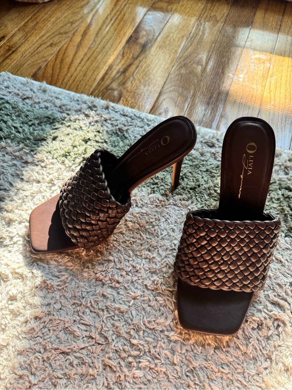 Brown Woven Heels